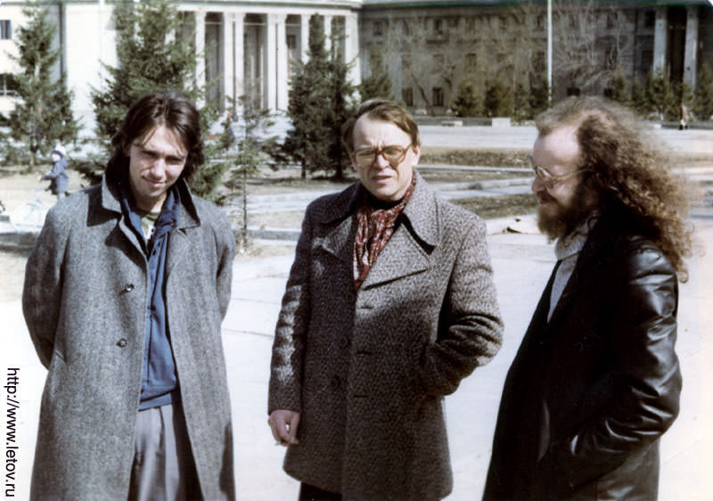 Фото: Сергей Курехин, Геннадий Сахаров, Сергей Летов, Свердловск, 1986