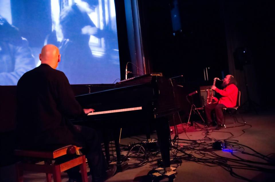 Sergei Letov and Sasha Pushkin play live soundtrack for 'Aelita' at Babylon Kino, Berlin, 2012