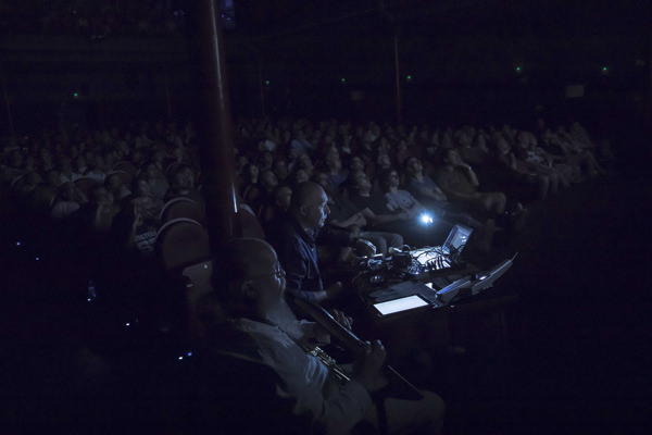 Sergey Letov and Alexei Borisov play music for Sovient silent film 'Aelita' (1924, directed by Yakov Proyazanov) at Cine Doré (Madrid), Sience fiction cinema festival, 2019