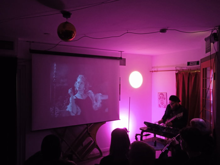 Nicolai Bichan and Sergey Letov performing live music for the film Dementia at Cultural space of the Old Woman Pawnbroker, Saint-Petersburg on October 22, 2023